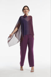 DOUBLE-SIDED PRINTED CHIFFON RETEN CAPE